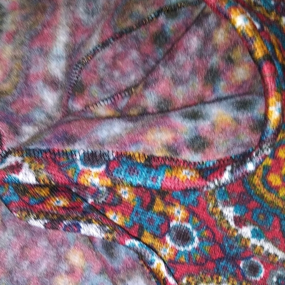 Colorful Boho Cape Sweater with Sleeves Sz M/L - Picture 4 of 5